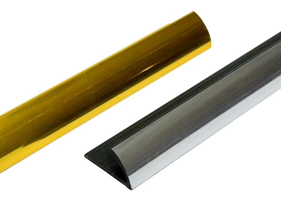 Perfil de PVC tipo aluminio y dorado pulido