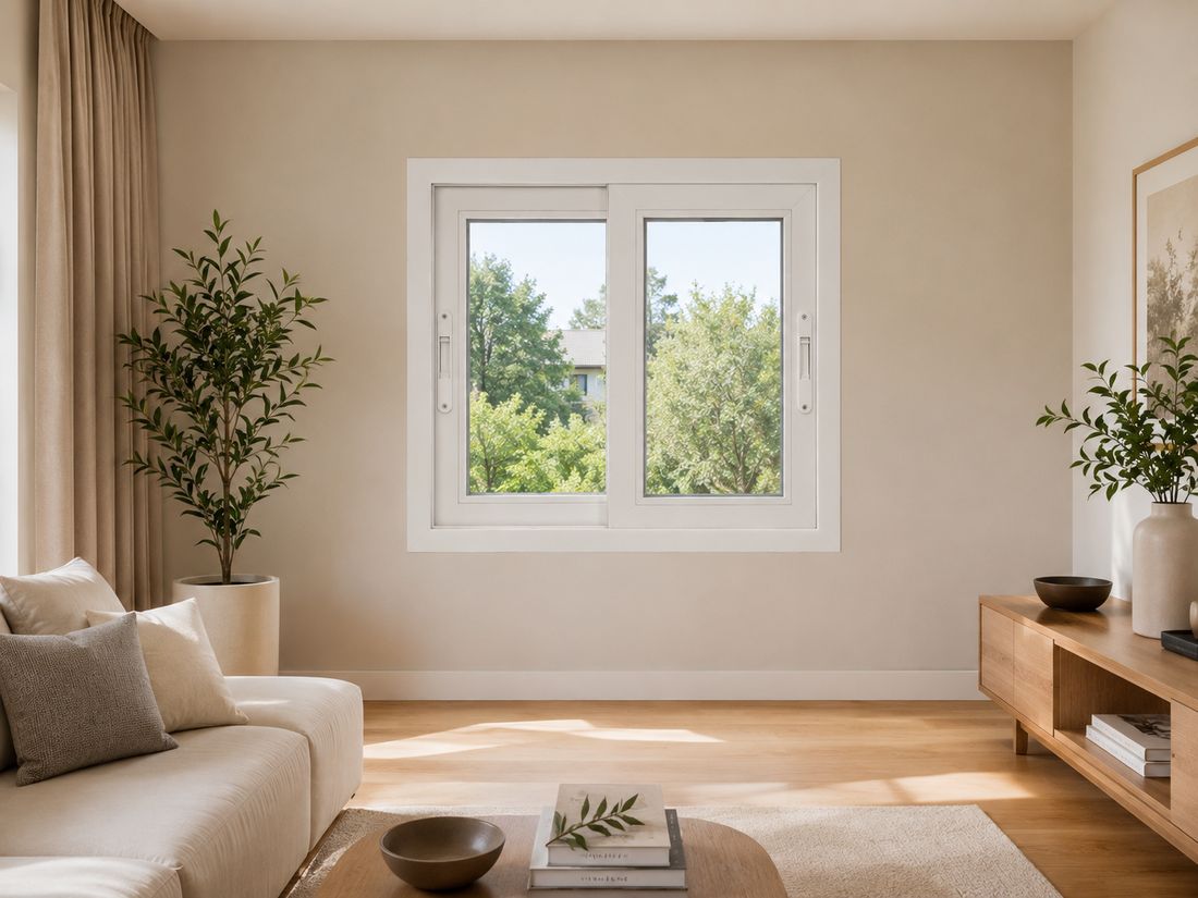 Dormitorio con ventana NEFUSAC doble corrediza